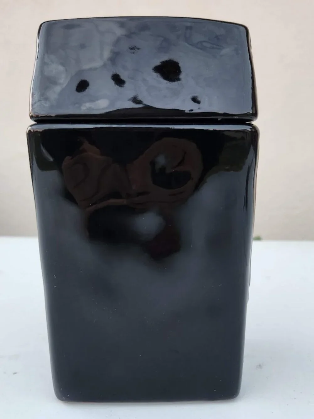 NEW Ceramic Coffin Jar Bathroom Decor Black Goth Skeleton Party Decorations Goth